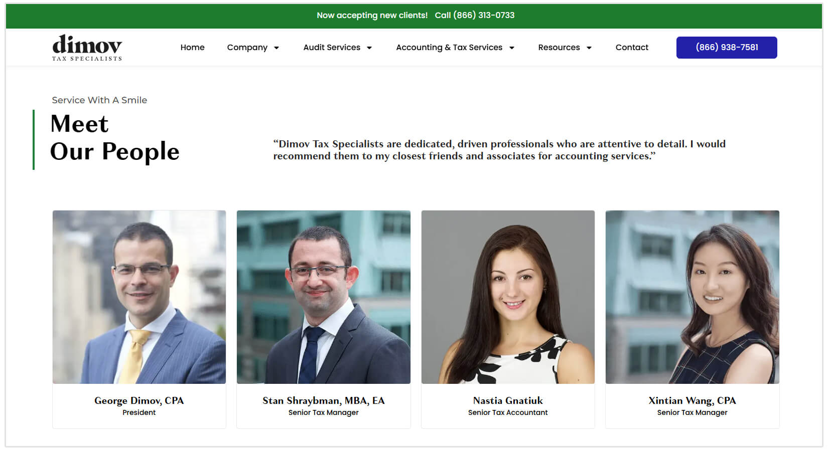 Pagina 'chi siamo' dello studio contabile