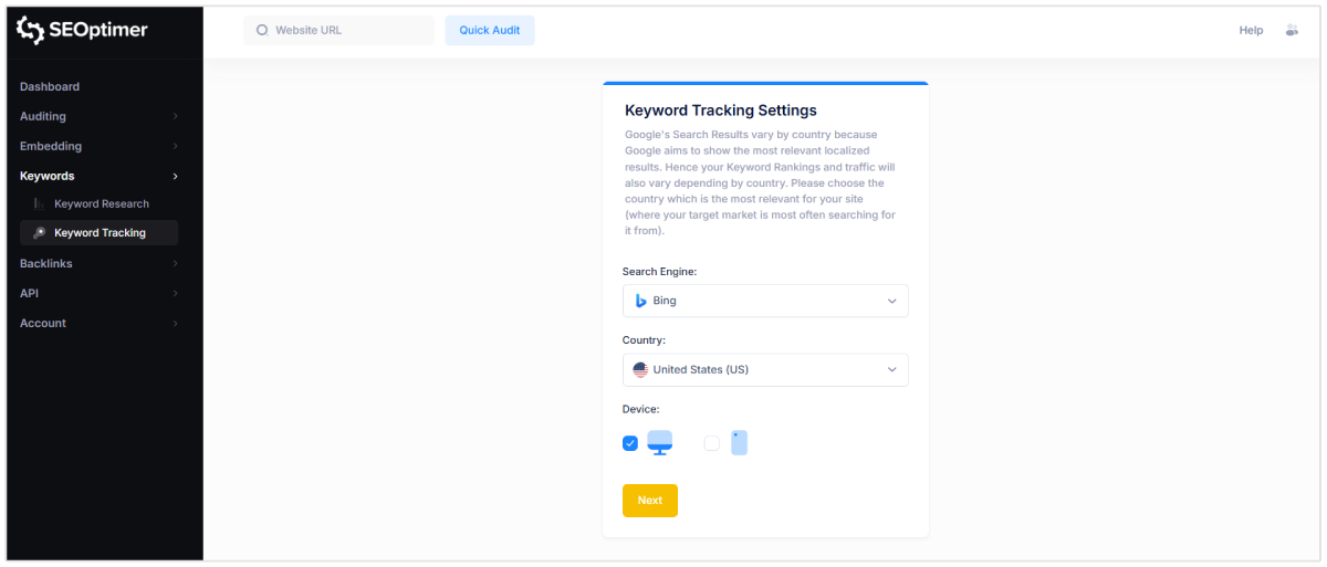 Lacak peringkat di Bing dan perangkat seluler
