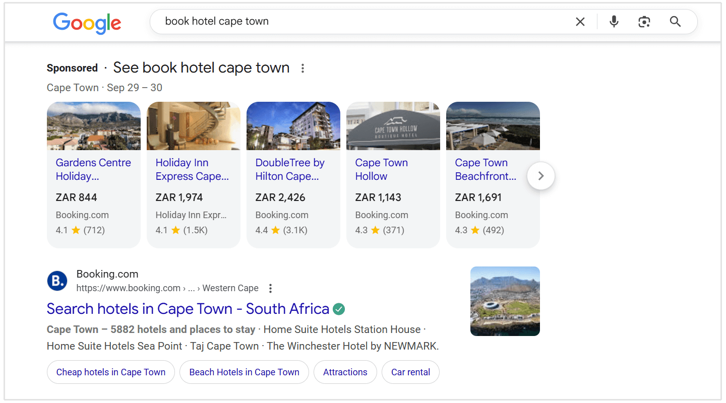 Pesan hotel di Cape Town