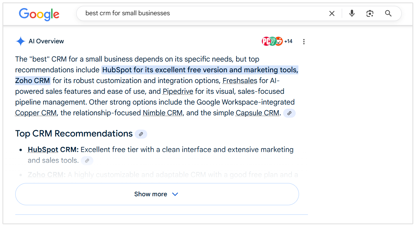 Google AI vue d'ensemble réponse