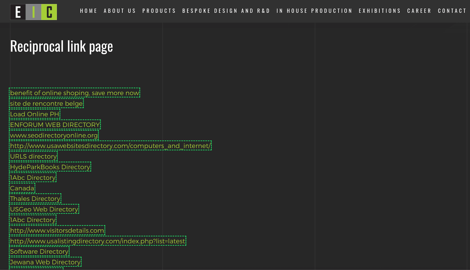 Pages de liens réciproques