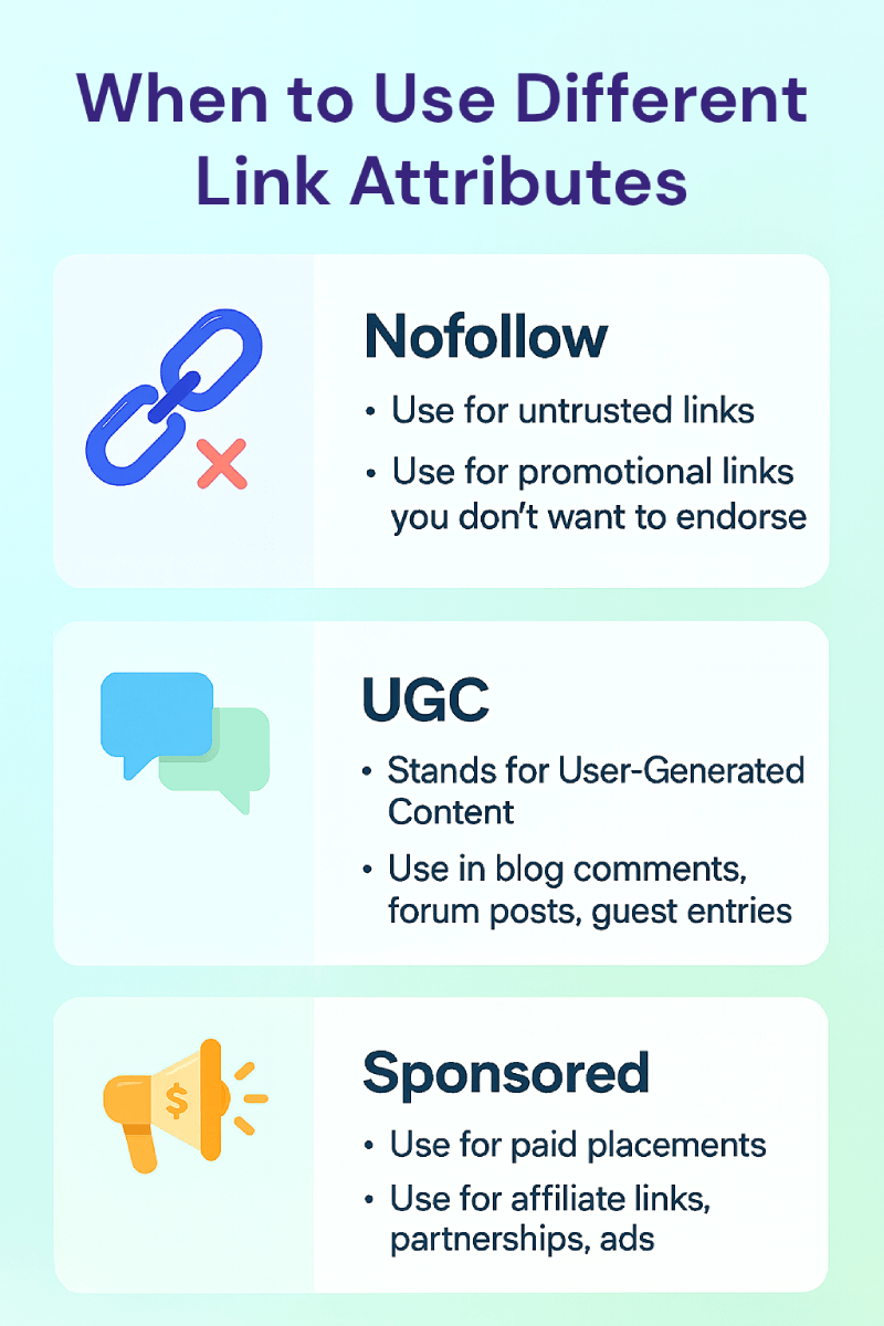 Infografía de atributos de enlace