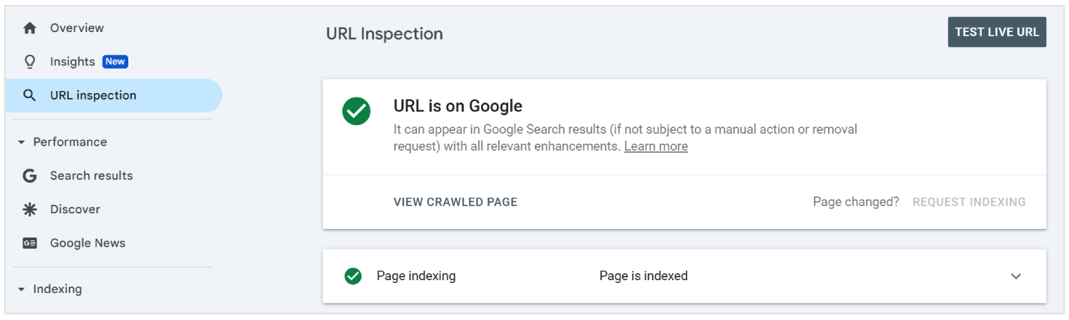 Strumento di ispezione URL