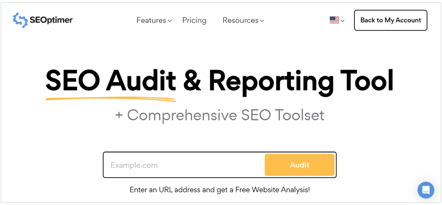 SEOptimer hjemmeside