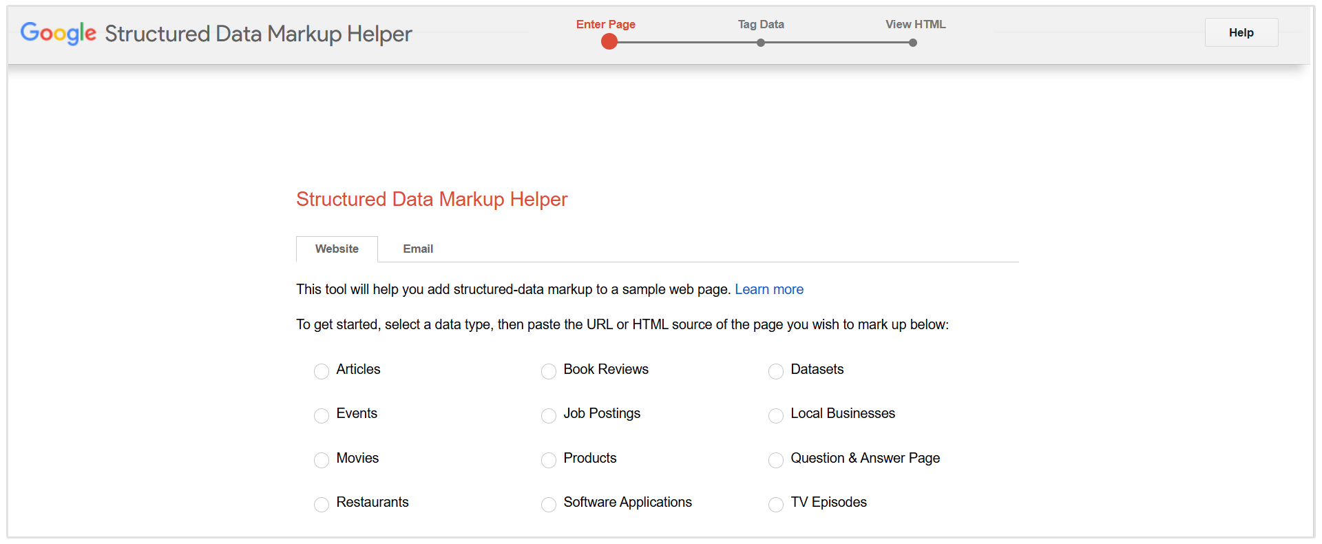 Google schema markup generator tool