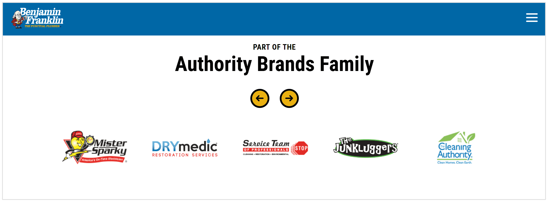 Sister company logos in footer